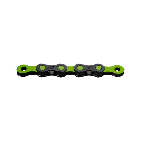 CHAINE VELO 12V. KMC DLC12 NOIR/VERT 126M ATTACHE RAPIDE