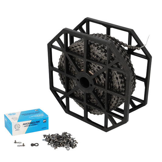 CHAINE VELO  8V. KMC Z8.3 GRIS (ROULEAU ATELIER 50 METRES + 40 ATTACHES RAPIDES)