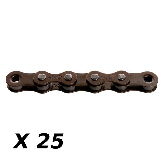 CHAINE VELO  1V. KMC S1 WIDE MARRON 112M ATTACHE RAPIDE (X25)