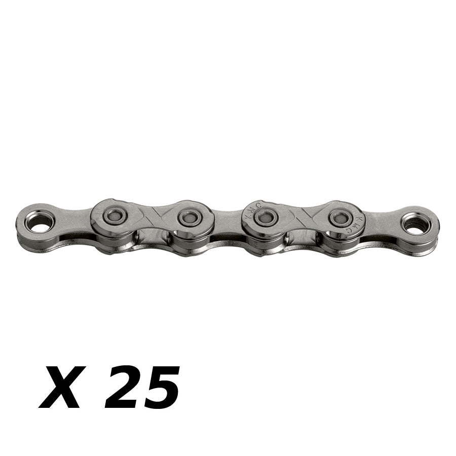 CHAINE VELO 10V. KMC X10 GRIS 116M ATTACHE RAPIDE (X25)