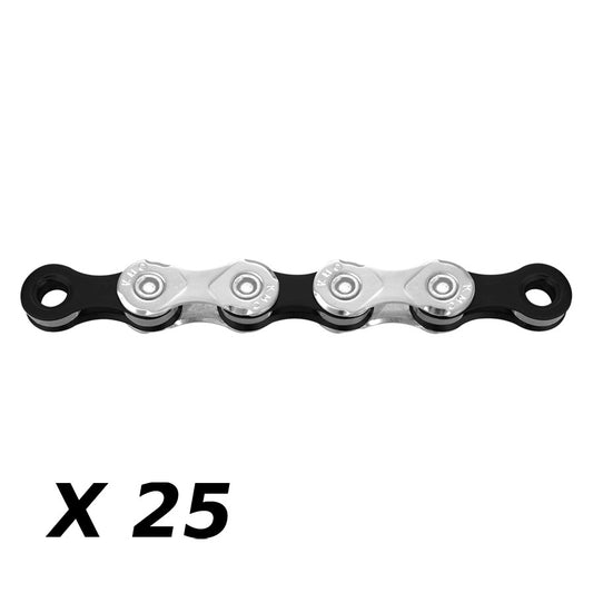 CHAINE VELO 10V. KMC X10 ARGENT/NOIR 116M ATTACHE RAPIDE (X25)