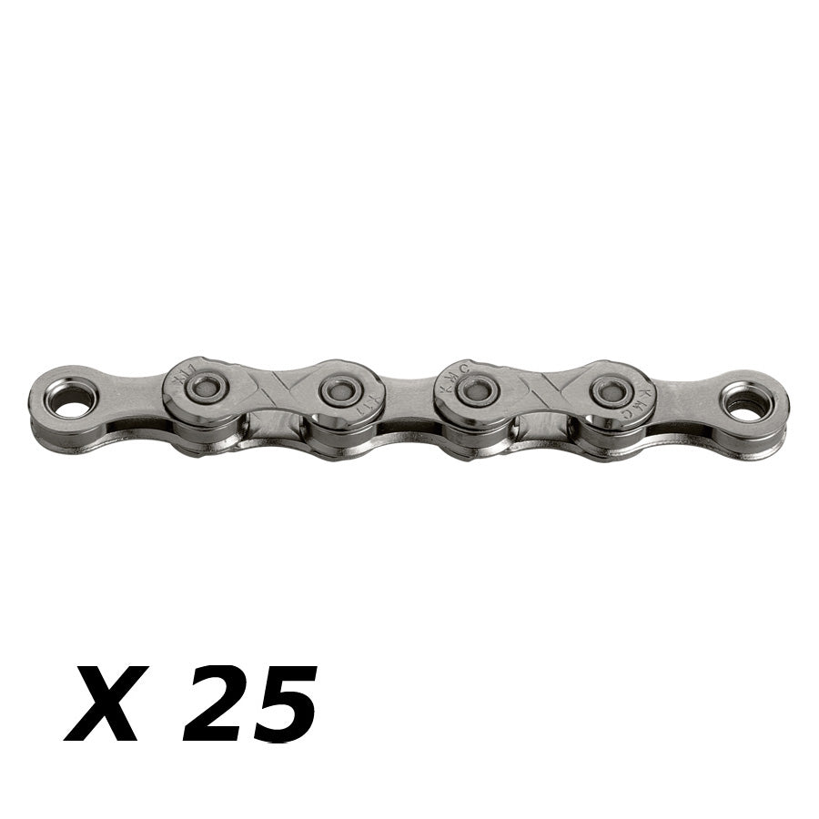 CHAINE VELO 11V. KMC X11 GRIS 118M ATTACHE RAPIDE (X25)