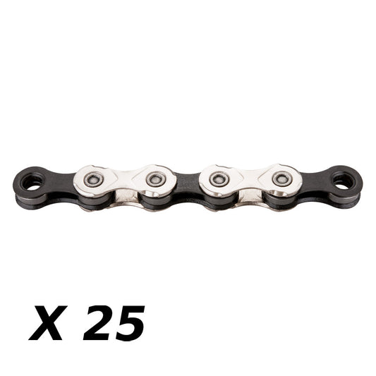 CHAINE VELO 11V. KMC X11 ARGENT/NOIR 118M ATTACHE RAPIDE (X25)