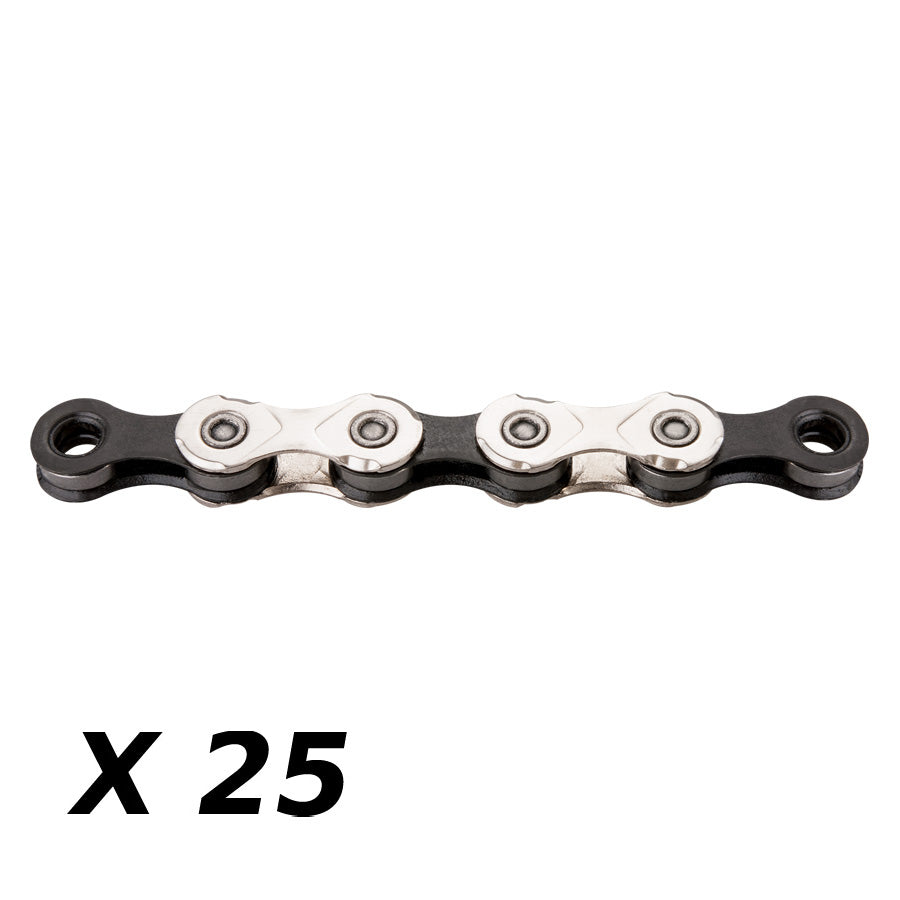 CHAINE VELO 11V. KMC X11 ARGENT/NOIR 118M ATTACHE RAPIDE (X25)