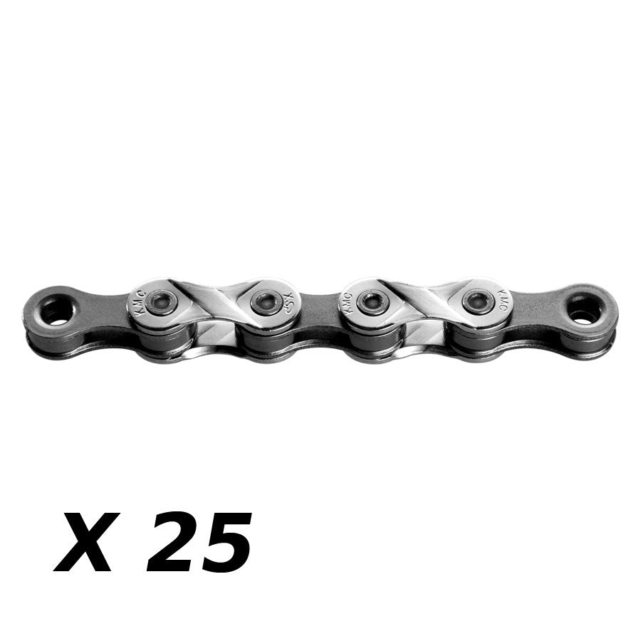 CHAINE VELO  8V. KMC X8 ARGENT/GRIS 116M ATTACHE RAPIDE (X25)