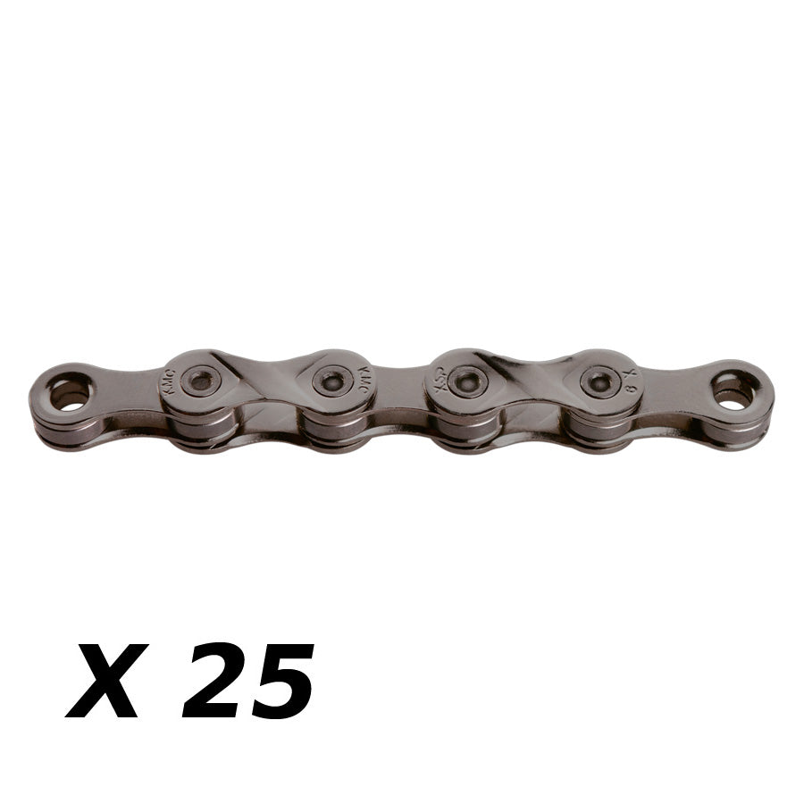 CHAINE VELO  9V. KMC X9 GRIS 116M ATTACHE RAPIDE (X25)