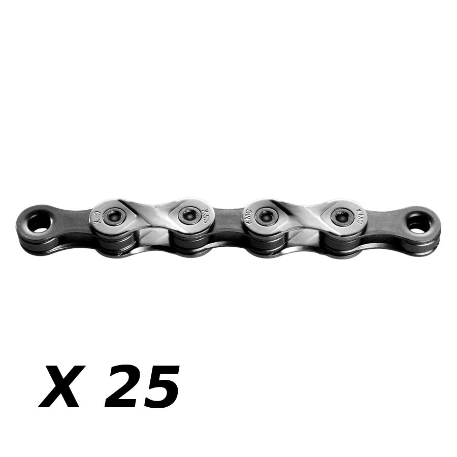CHAINE VELO  9V. KMC X9 ARGENT/GRIS 116M ATTACHE RAPIDE (X25)