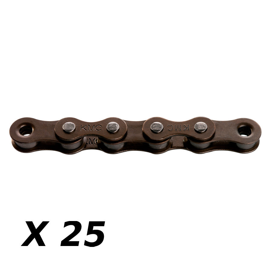 CHAINE VELO  1V. KMC Z1 NARROW MARRON 112M ATTACHE RAPIDE (X25)