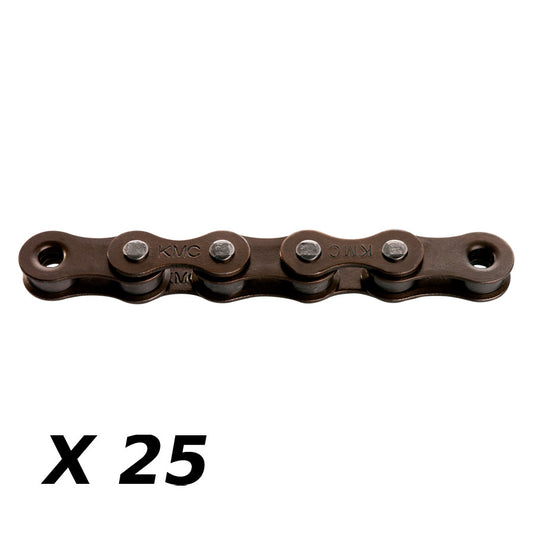 CHAINE VELO  1V. KMC Z1 NARROW MARRON 112M ATTACHE RAPIDE (X25)