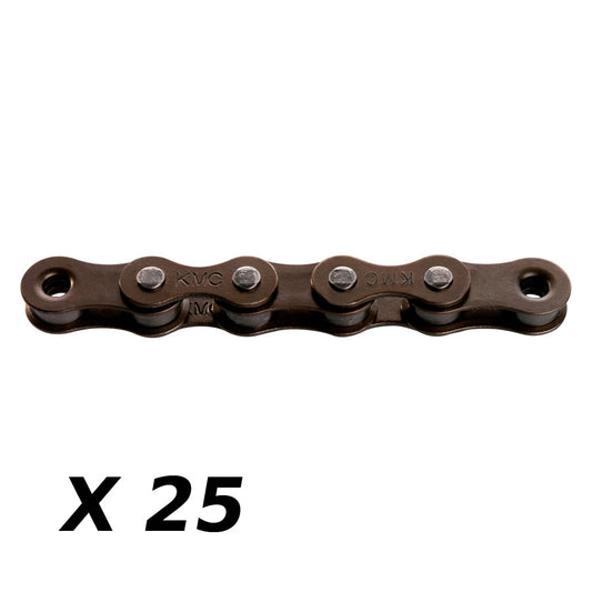 CHAINE VELO  1V. KMC Z1 WIDE MARRON 112M ATTACHE RAPIDE (X25)