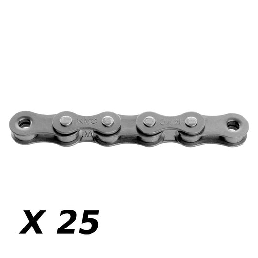 CHAINE VELO  1V. KMC Z1 WIDE EPT ARGENT 112M ATTACHE RAPIDE ANTI ROUILLE (X25)
