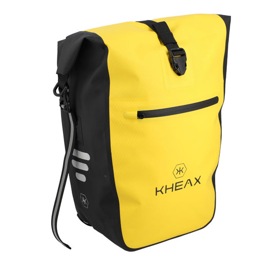 SACOCHE VELO PORTE BAGAGE KHEAX IZOARD II JAUNE ETANCHE - 60X30X17 CM - 31 LITRE