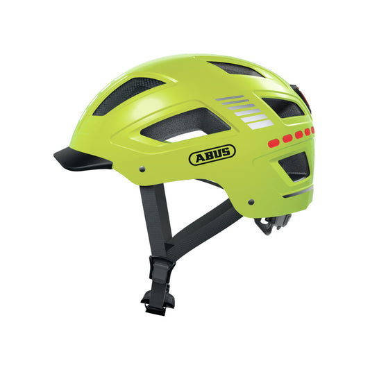 CASQUE URBAIN ABUS HYBAN 2.0 LED JAUNE FLUO ABS AVEC REGLAGE OCCIPITAL T.M (52/58)