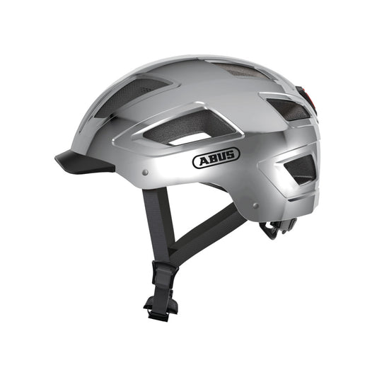 CASQUE URBAIN ABUS HYBAN 2.0 ARGENT ABS ECLAIRAGE INTEGRE AVEC REGLAGE OCCIPITAL T.L