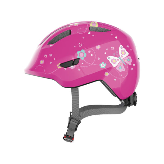 CASQUE ENFANT ABUS SMILEY 3.0 ROSE BUTTERFLY IN MOLD AVEC REGLAGE OCCIPITAL T.M (50/55)