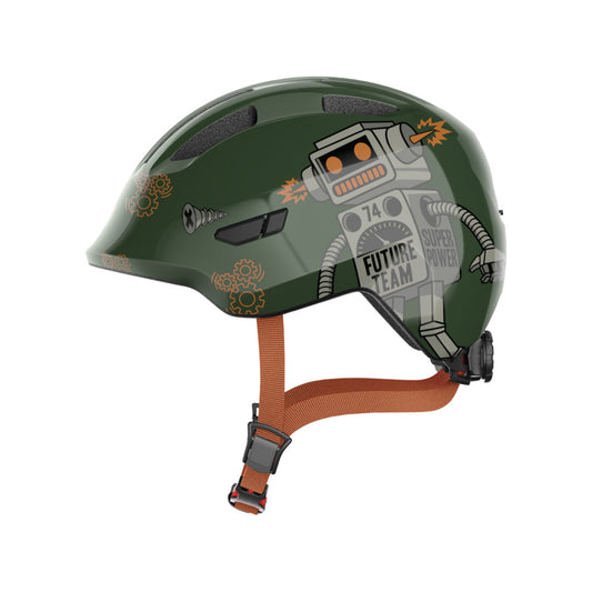 CASQUE ENFANT ABUS SMILEY 3.0 VERT ROBOT IN MOLD AVEC REGLAGE OCCIPITAL T.M (50/55)