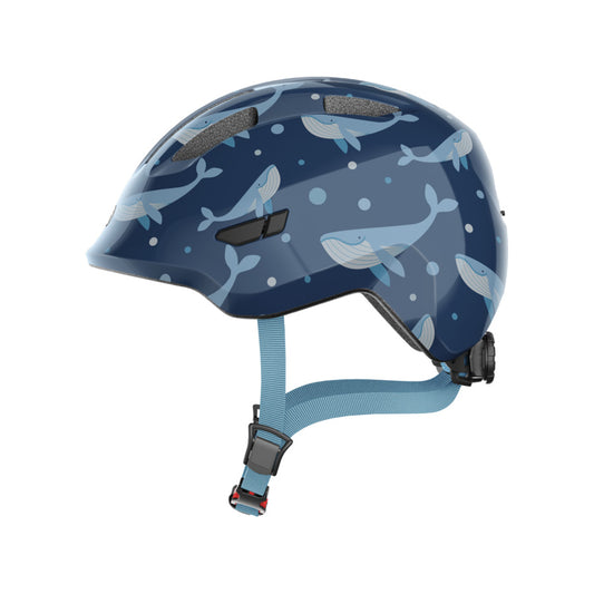 CASQUE ENFANT ABUS SMILEY 3.0 BLEU BALEINE IN MOLD AVEC REGLAGE OCCIPITAL T.M (50/55)