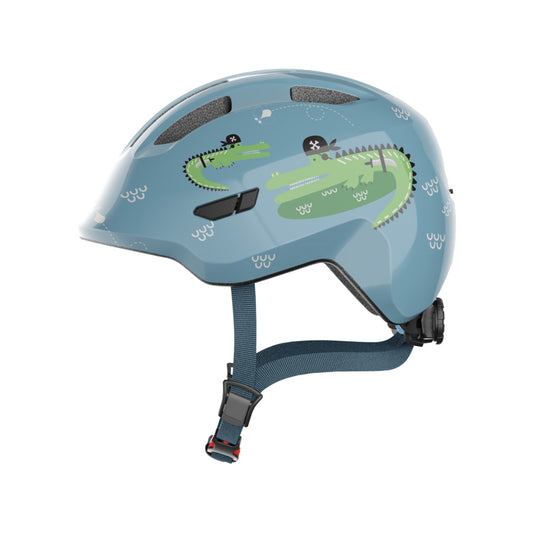 CASQUE ENFANT ABUS SMILEY 3.0 BLEU CROCO IN MOLD AVEC REGLAGE OCCIPITAL T.M (50/55)