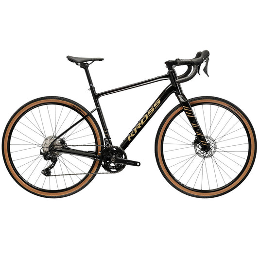 VELO GRAVEL 28" KROSS ESKER 6.0 TAILLE M (19") ALUMINIUM NOIR/JAUNE