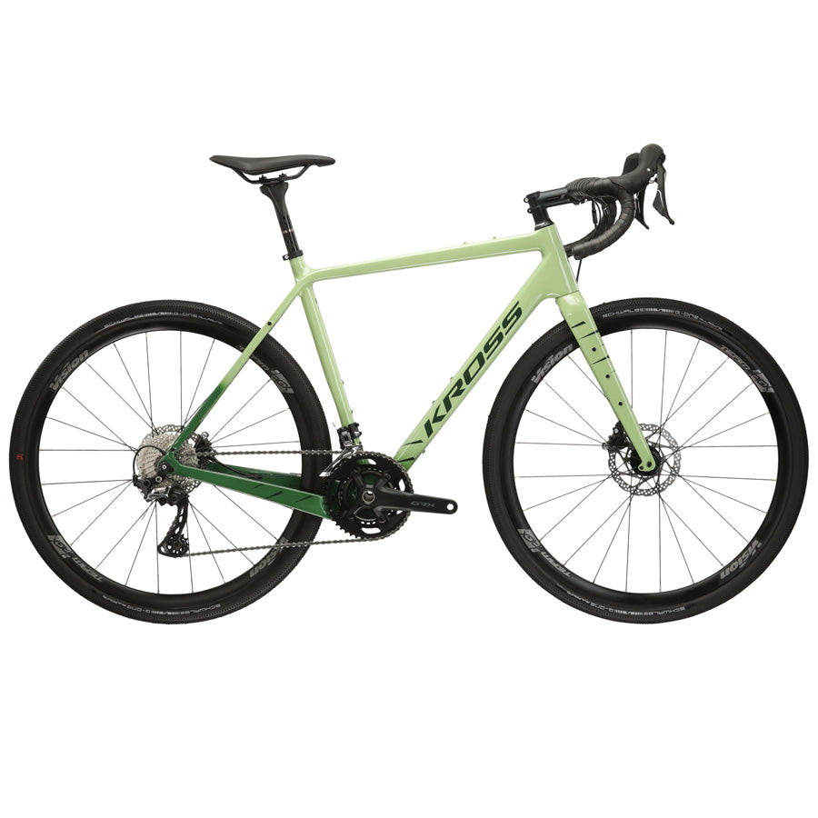 VELO GRAVEL 28" KROSS ESKER 8.0 TAILLE L (20") CARBONE VERT/VERT FONCE