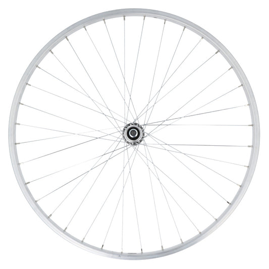 ROUE VELO URBAIN 650 X 35B AR ECROU AXE PLEIN JANTE ALU ARGENT MACH 1 M110 RL A VISSER 1V