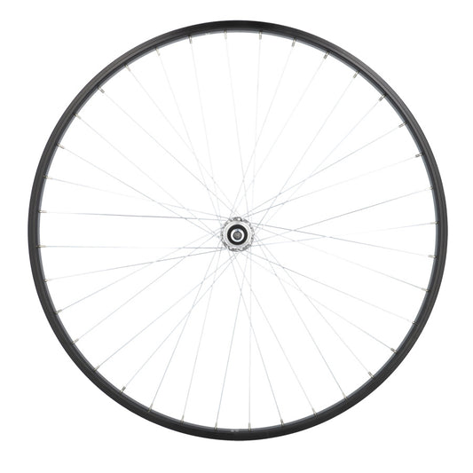 ROUE VTC 28" AR ECROU AXE PLEIN JANTE NOIR MACH1 M110 MOY.VELOX URBAN A VISSER 5/6/7V V-BR