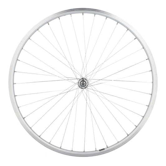 ROUE VTC 28" AV ECROU AXE PLEIN JANTE ALU ARGENT MACH1 M260 MOY. VELOX URBAN V-BRAKE 36T