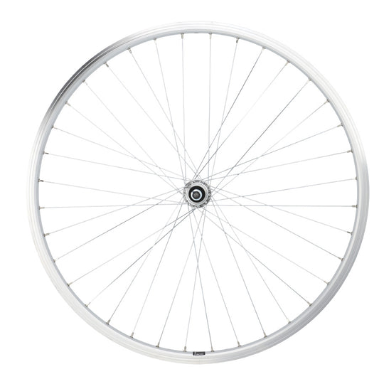 ROUE VTC 28" AR ECROU AXE PLEIN JANTE ARGENT MACH1 M260 MOY.VELOX URBAN A VISSER 5/6/7V