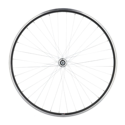 ROUE VTC 28" AR ECROU AXE PLEIN JANTE NOIR MACH1 M840 MOY.VELOX URBAN A VISSER 5/6/7V V-BR