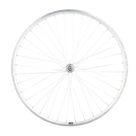 ROUE ROUTE 700 AV ECROU AXE PLEIN JANTE ARGENT MACH1 CFX MOY. VELOX URBAN 36T