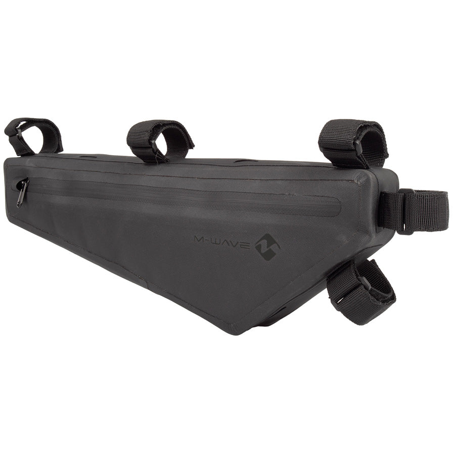 SACOCHE VELO CADRE GRAVEL M WAVE ROUGH RIDE II NOIR 2.1L 100 % ETANCHE (440X150X45MM)
