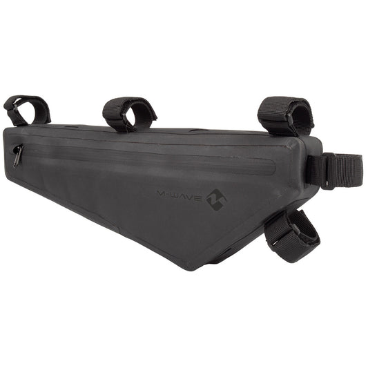 SACOCHE VELO CADRE GRAVEL M WAVE ROUGH RIDE II NOIR 2.1L 100 % ETANCHE (440X150X45MM)