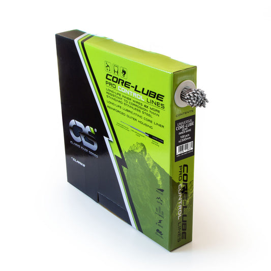 CABLE DERAILLEUR INOX SLICK CLARKS CORE LUBE D1.2MM L2.30M (BOITE DE 100)