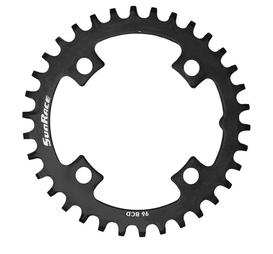 PLATEAU VTT MONO DIAM 104 EXTER 34DTS NOIR 4 BRANCHES SUNRACE (COMP.1X10/9/8V) TT.MARQUE