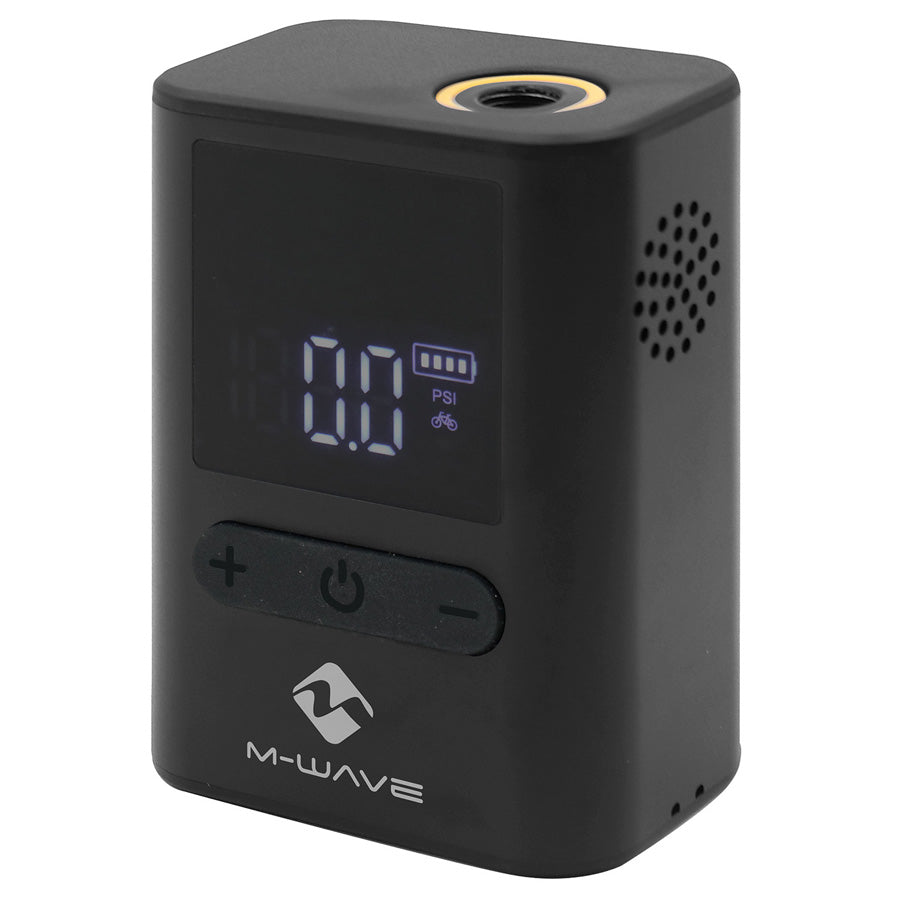 MINI GONFLEUR/POMPE/COMPRESSEUR ELECTRIQUE M WAVE ELUMATIK NOIR 120PSI/8 BAR -PORTABLE-