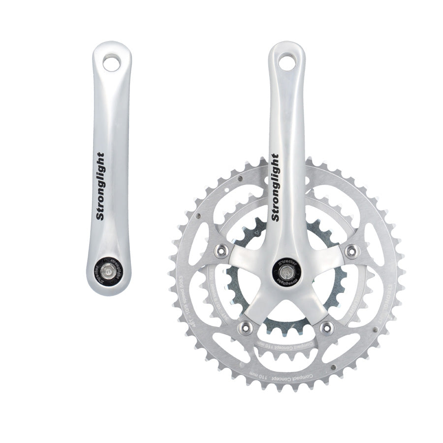 PEDALIER ROUTE TRIPLE 46-34-24D L165 STRONG IMPACT ARGENT 9/10V