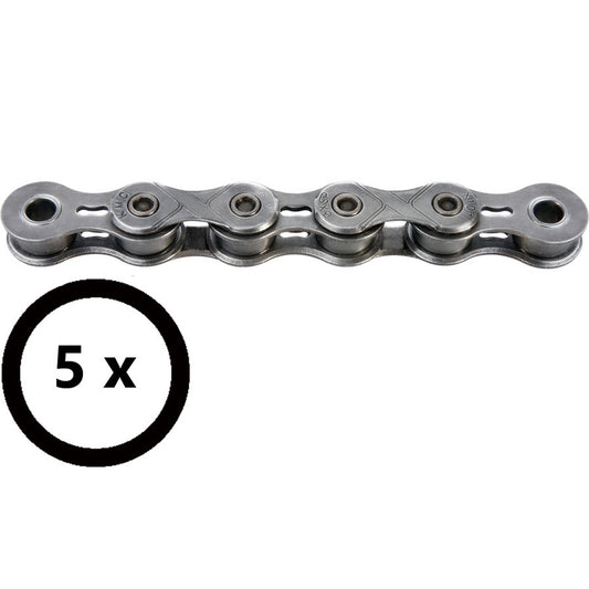 CHAINE VELO  1V. KMC E101 EPT ARGENT 112M ATTACHE RAPIDE ANTI ROUILLE (X5)