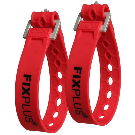 SANGLE DE SERRAGE FIXPLUS NANO SLIM FIT CAOUTCHOUC ROUGE 23CM (X2)