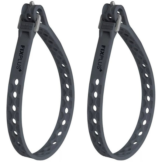 SANGLE DE SERRAGE FIXPLUS NANO SLIMFIT CAOUTCHOUC GRIS FONCE 30CM (X2 )