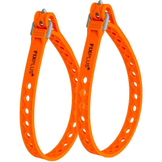 SANGLE DE SERRAGE FIXPLUS NANO SLIMFIT CAOUTCHOUC ORANGE 30CM (X2)