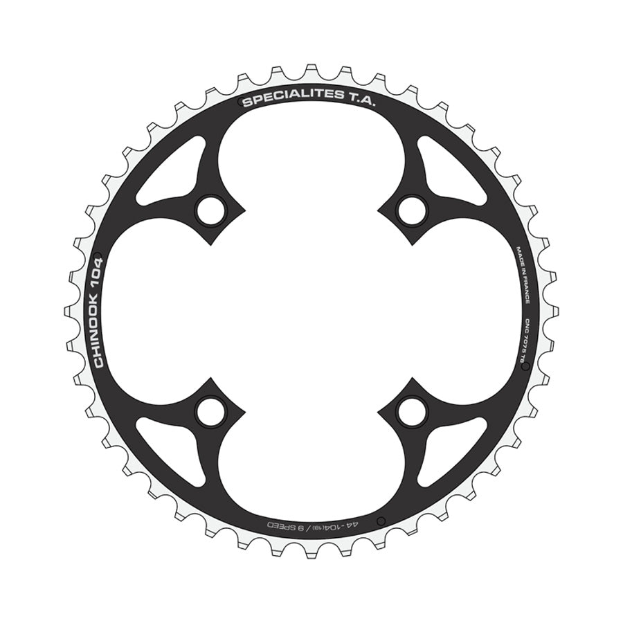PLATEAU VTT TRIPLE DIAM 104 EXTER 46DTS NOIR 4 BRANCHES 18MM CHINOOK TA 9V